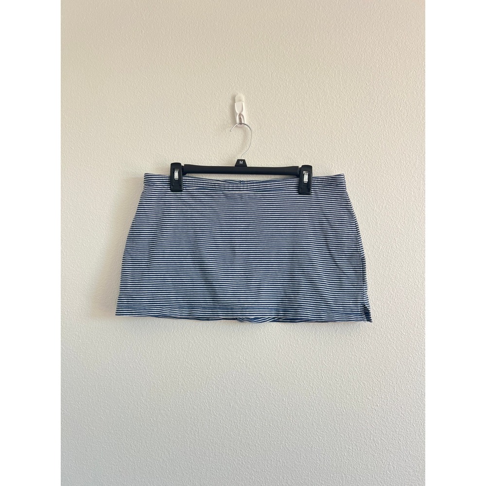 Out From Under Navy & White Striped Mini Skirt L Coastal Preppy Casual Summer